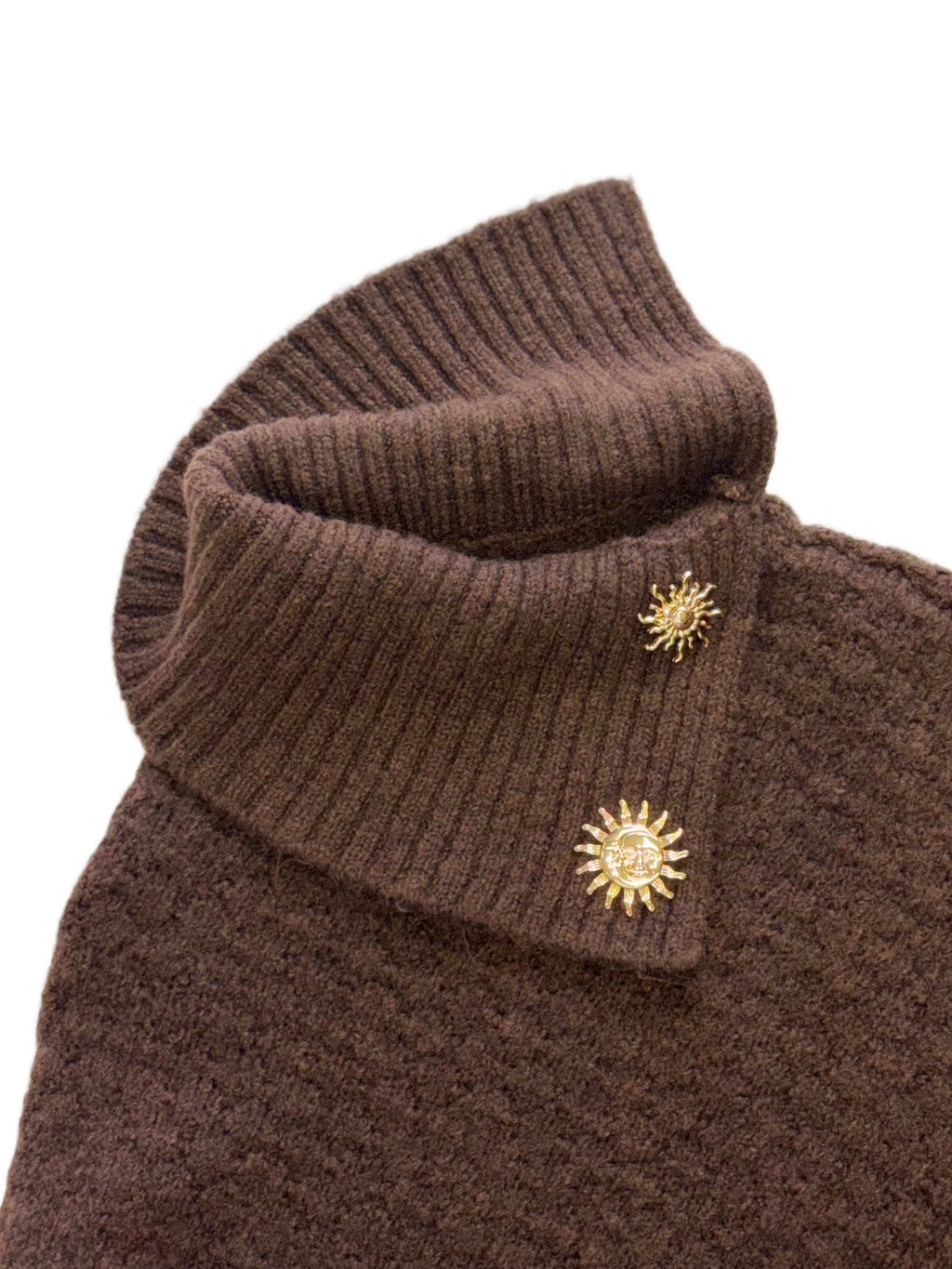 Brown poncho with jewel buttons / 327409