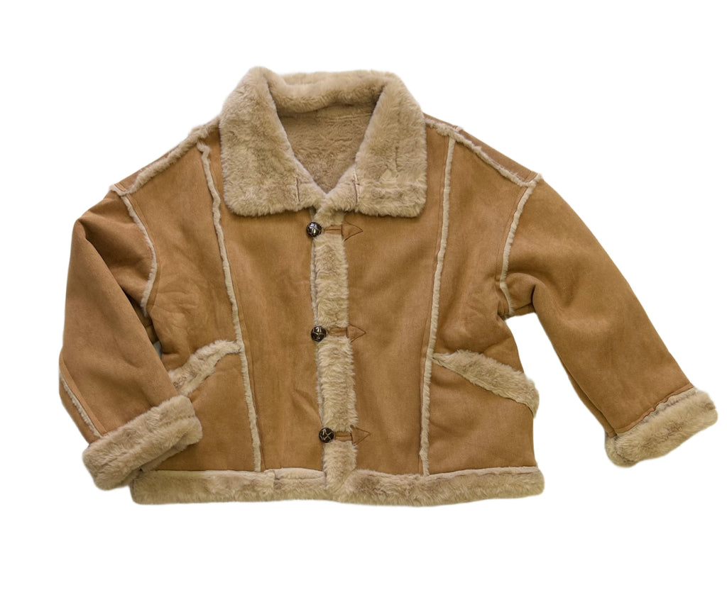 Camel jacket with shearling / 327525