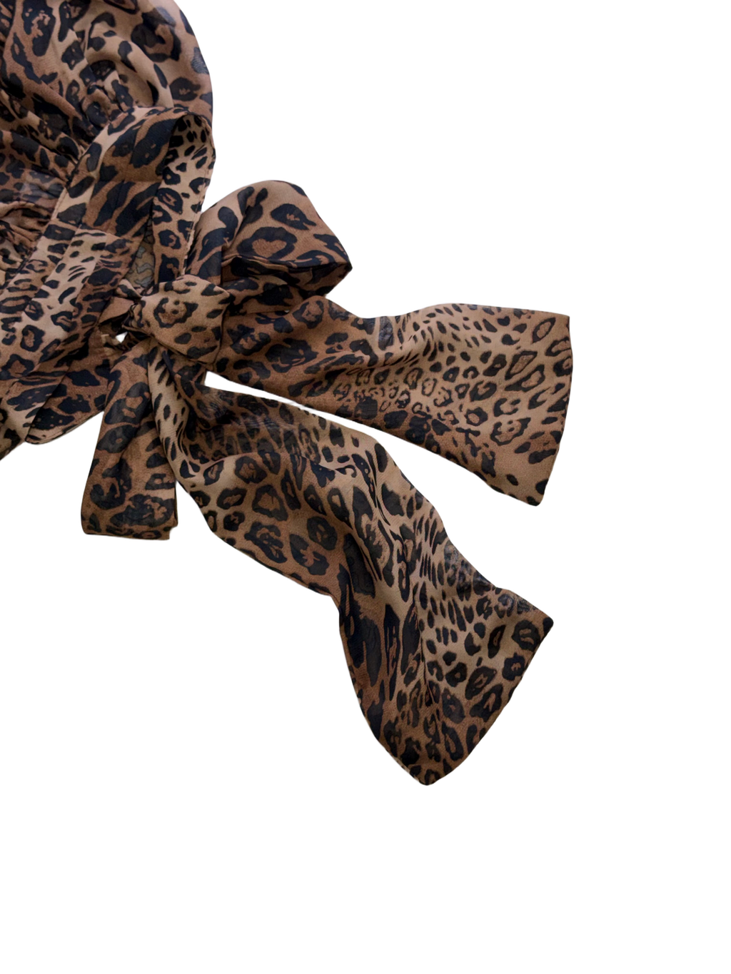 Leopard print blouse with bow /327508