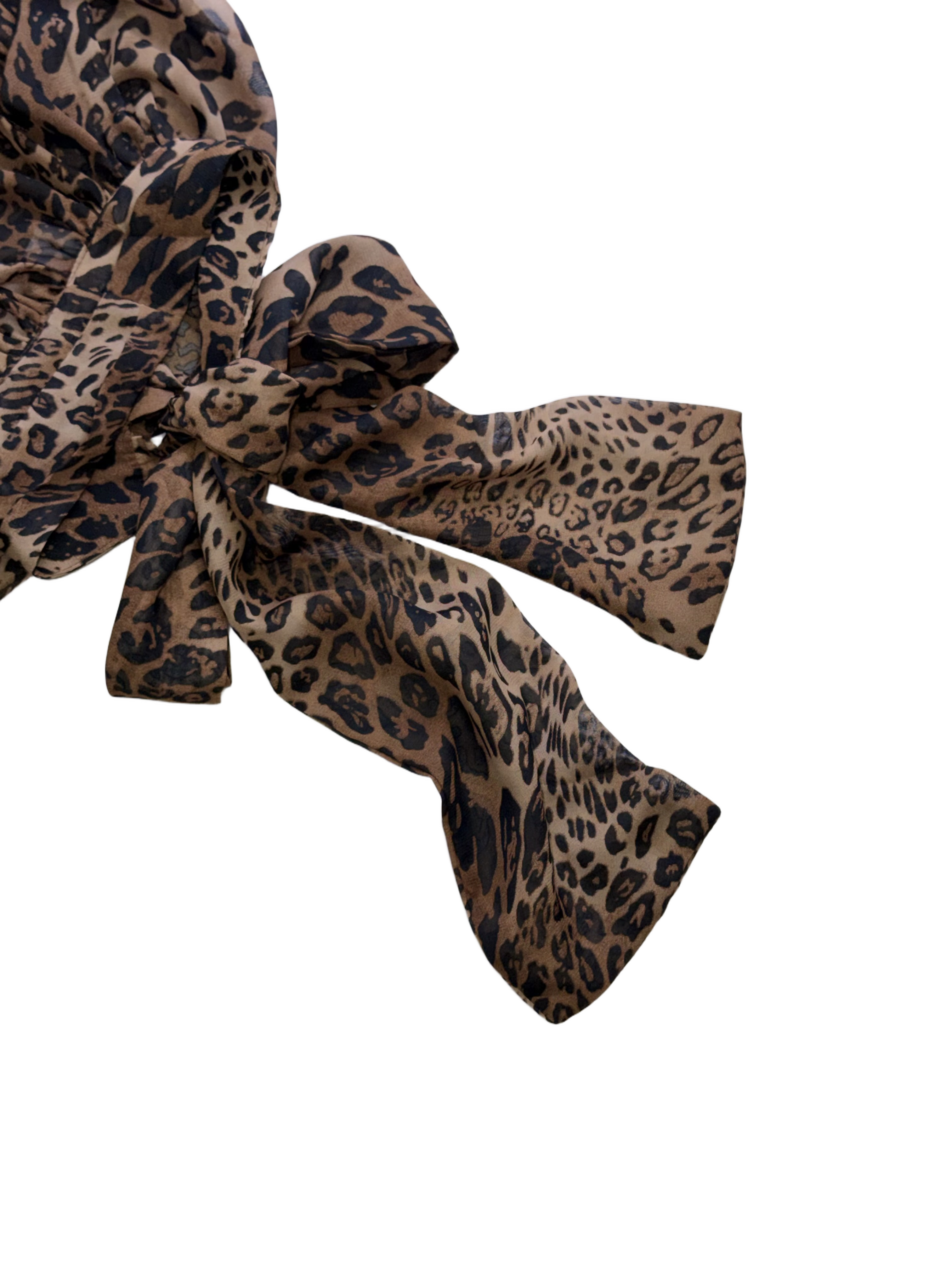 Leopard print blouse with bow /327508