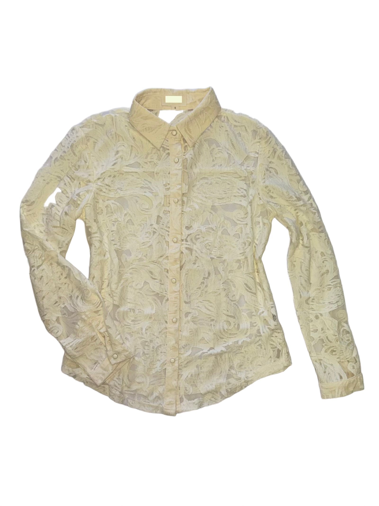 Beige embroidered sheer shirt / 327520