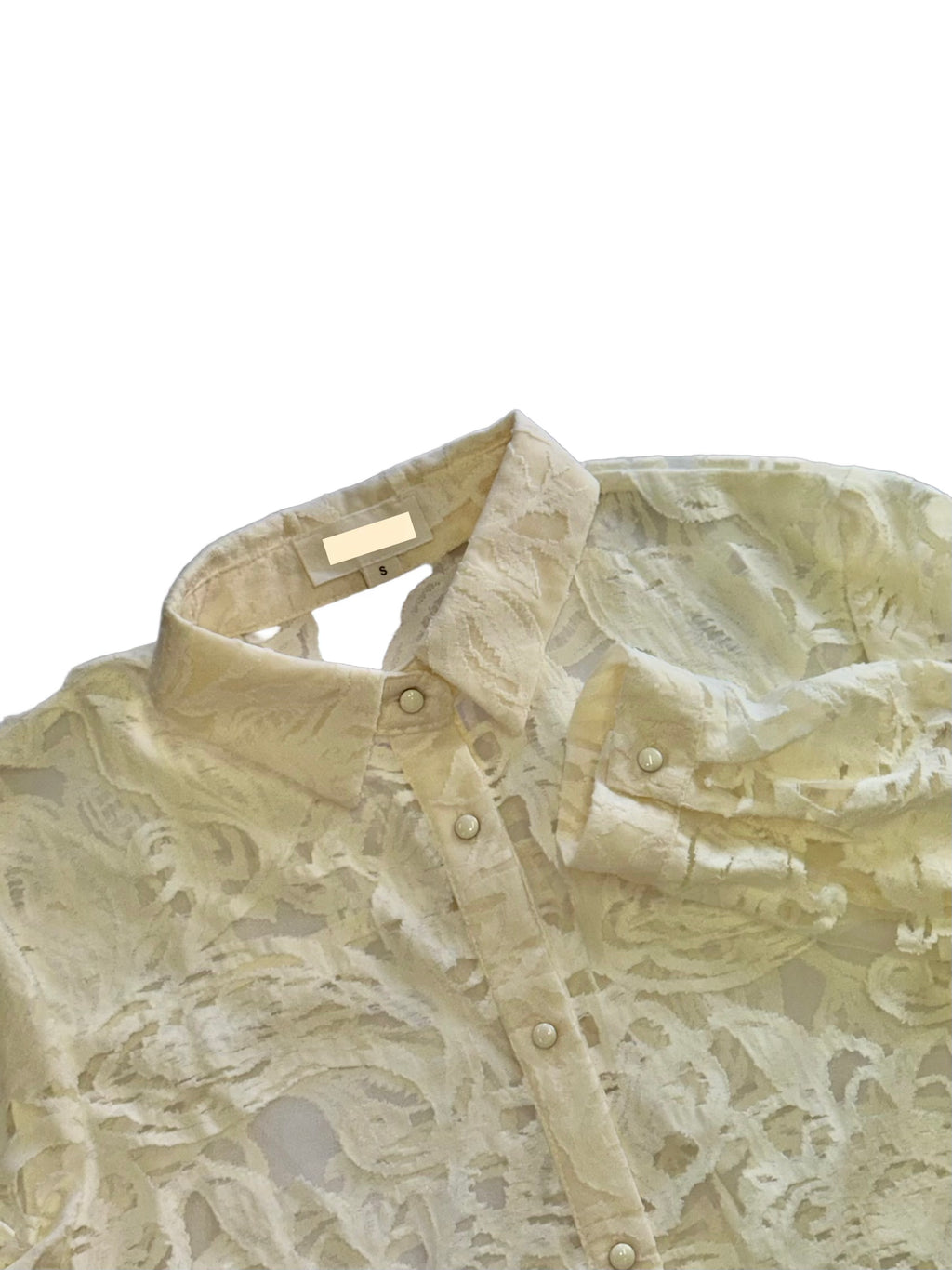 Beige embroidered sheer shirt / 327520