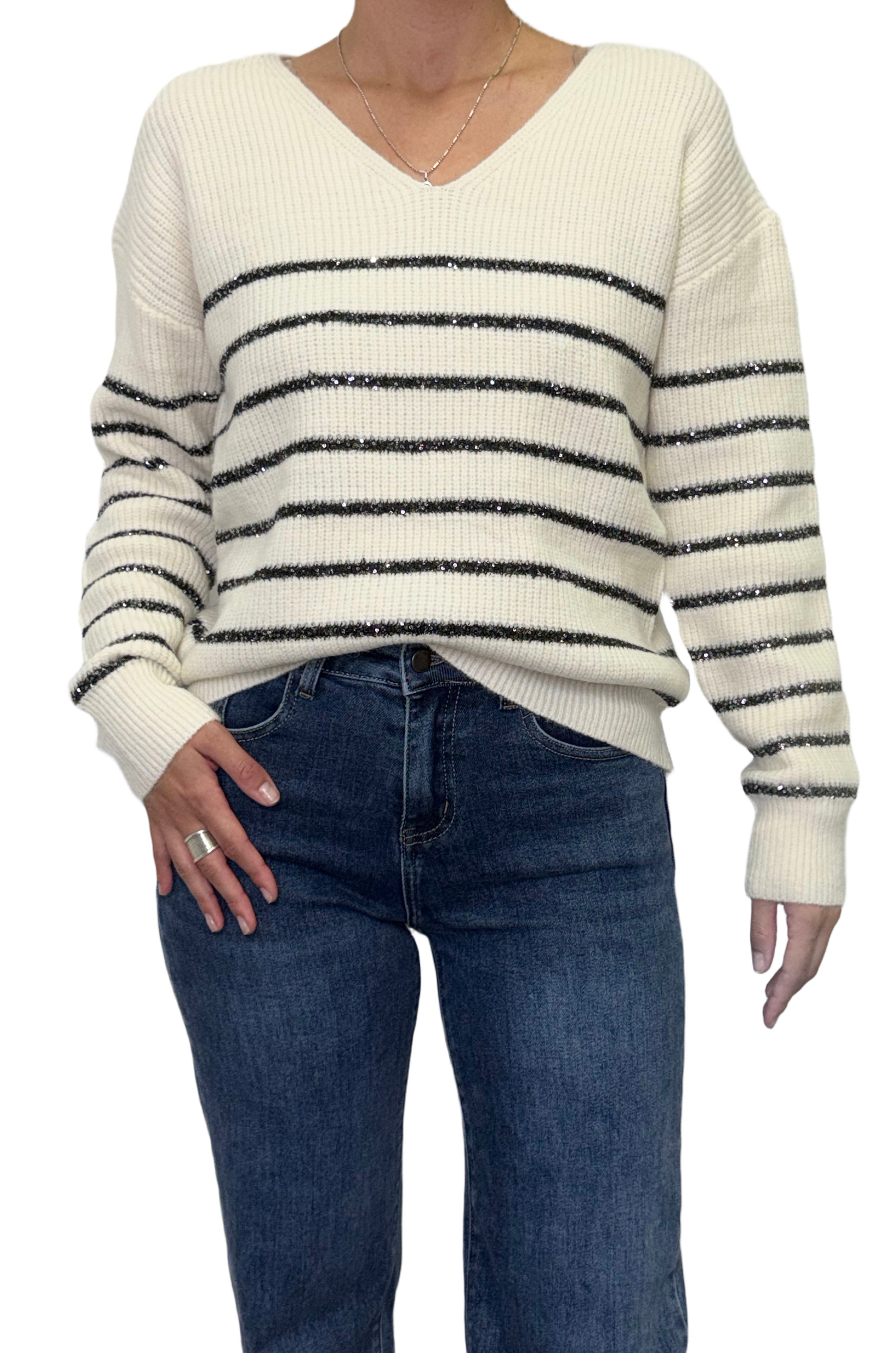 Striped sequin sweater /325547