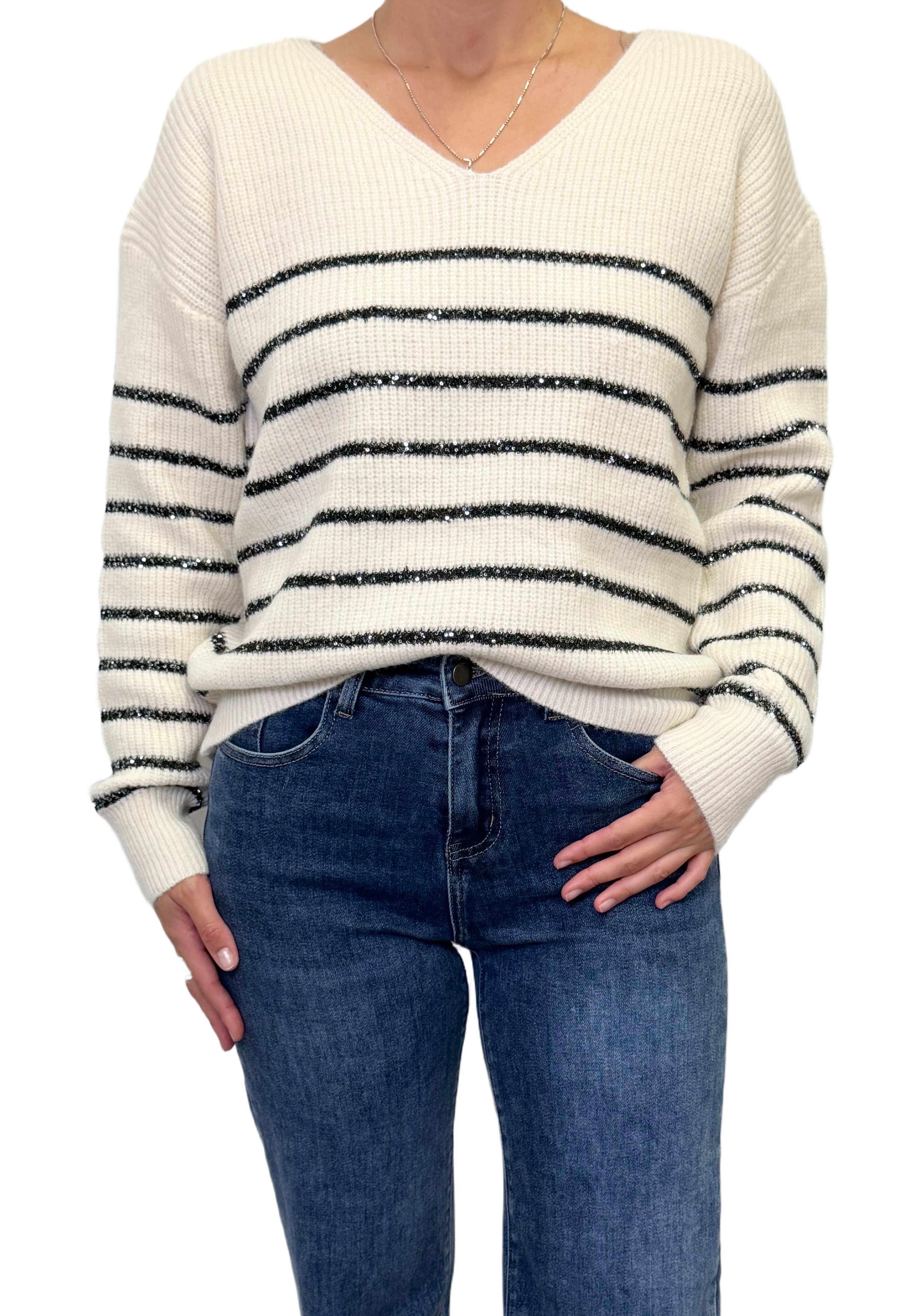 Striped sequin sweater /325547